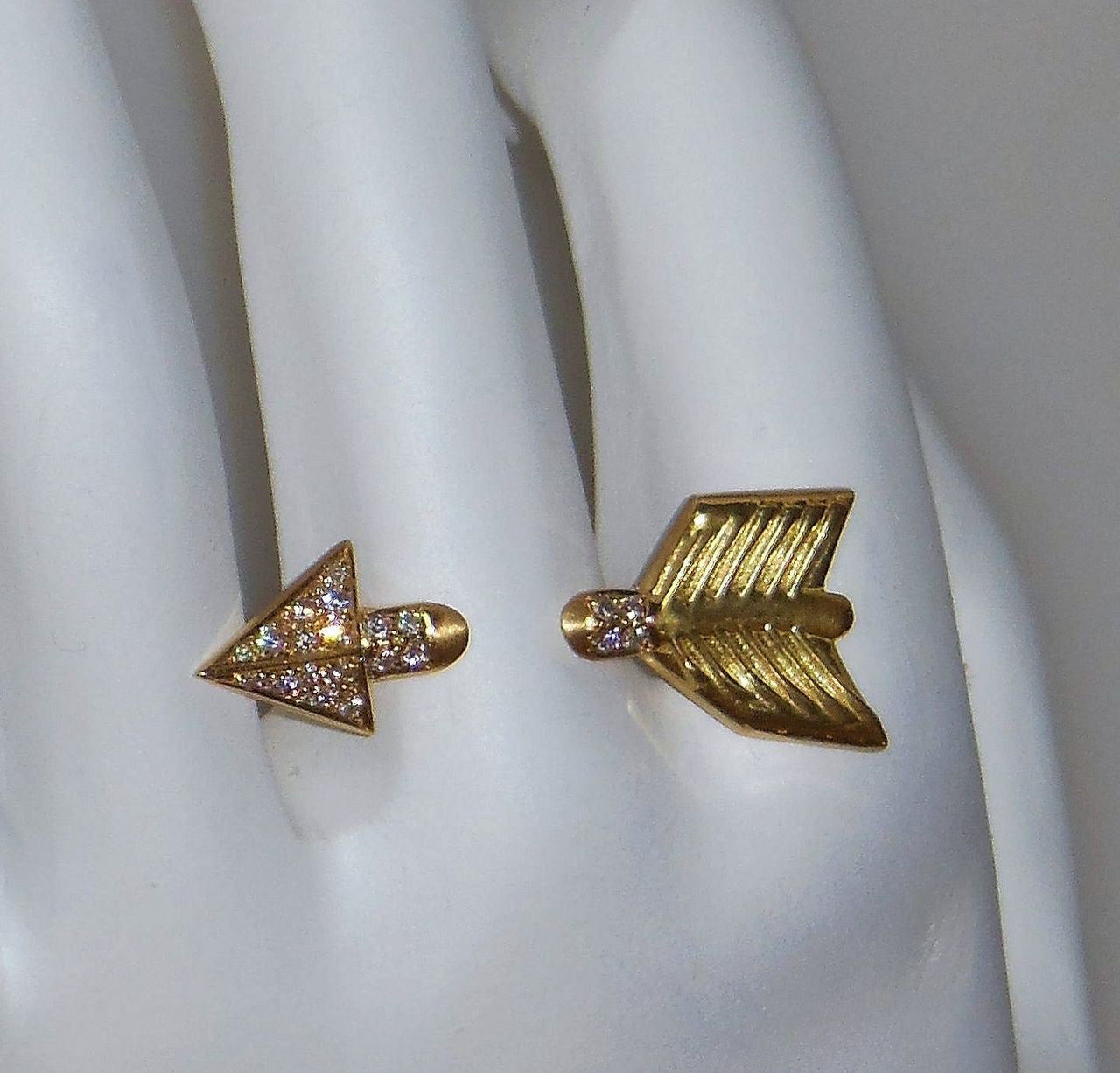 Custom Design: Illusion Piercing Arrow Ring-14K gold & diamonds-14