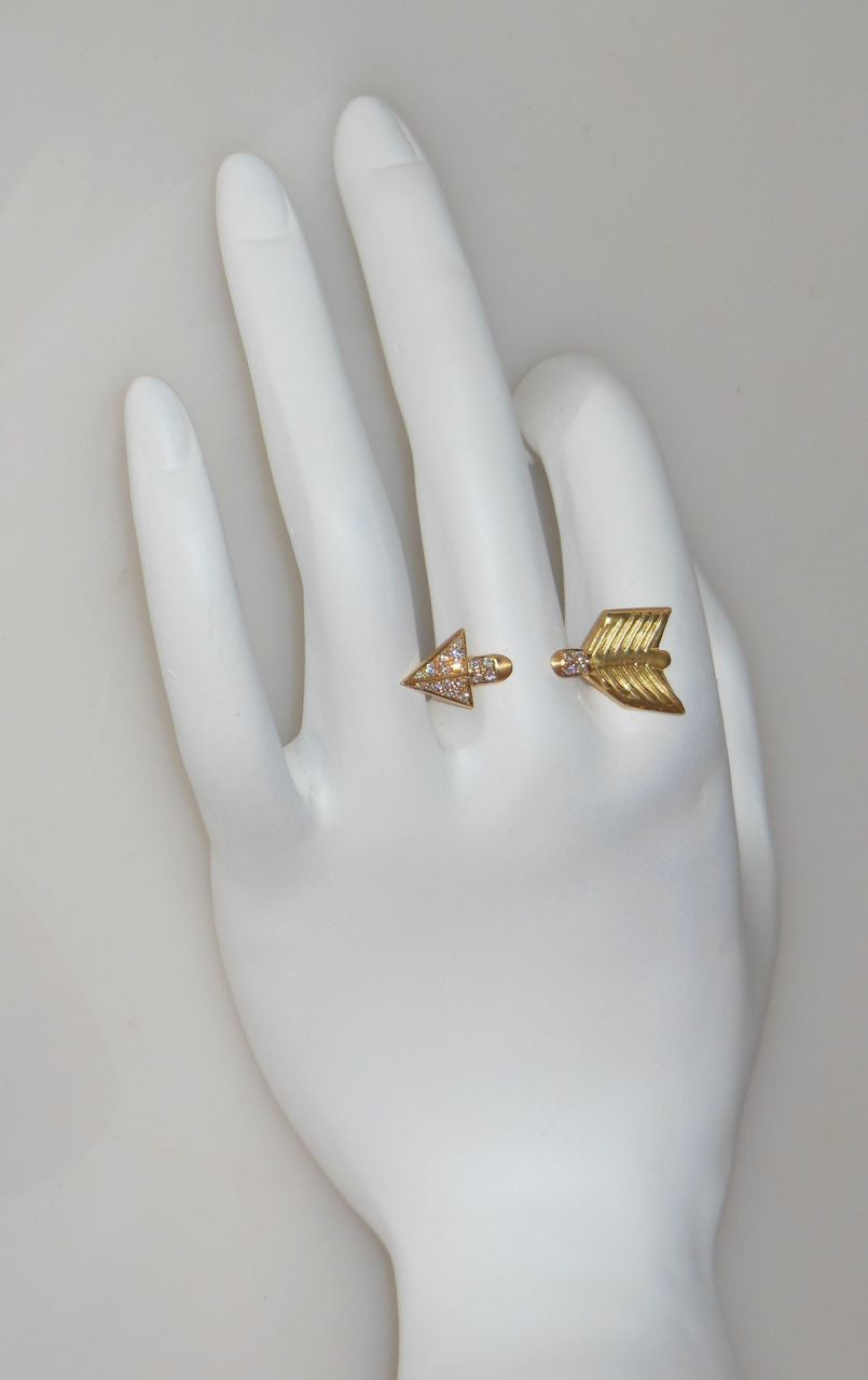 Custom Design: Illusion Piercing Arrow Ring-14K gold & diamonds-18