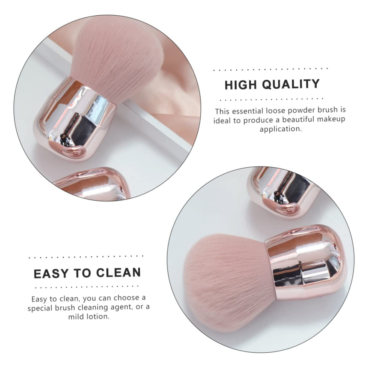 Essential Makeup Brush Tool Blusher Foundation Loose Powder Face Brush Smooth Handle Style