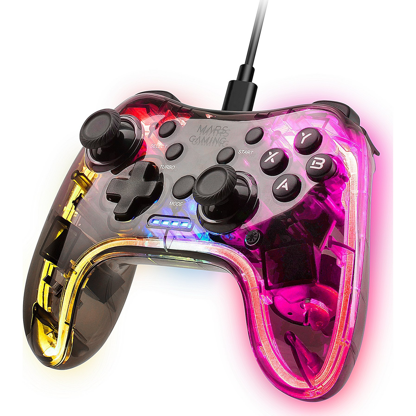 Mars Gaming MGPC periferice pentru gaming Transparente USB Gamepad Android, MAC, Nintendo Switch, PC-ul, Playstation 3 (8435693102229)