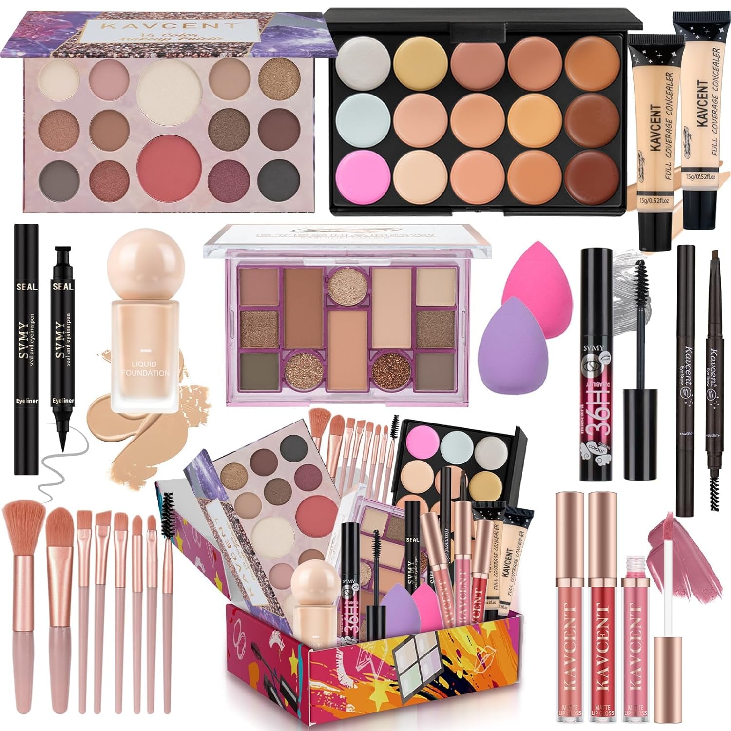 Makeup Kit for Teens Women Full Kit Makeup Set for Teens Girls Foundation Eyeshadow Palette Makeup Gift Set for Women Teenagers Christmas Makeup Kits for Teen Girls