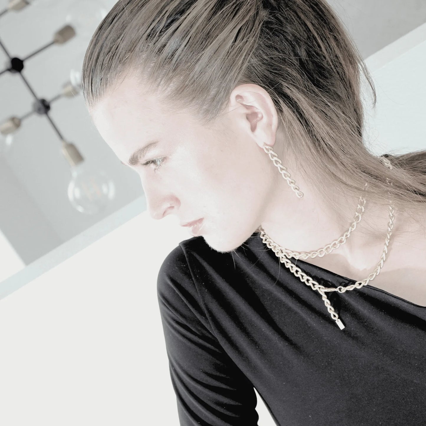 Tabitha Long Link Earring Gold Plating