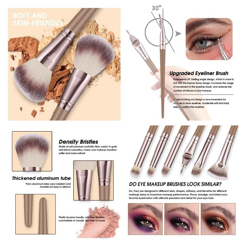 55Pcs Brown Makeup Brushes Set Professional Makeup Kit Multi-Functional Makeup Tool Set with Case Facial Makeup Accessories, Foundation Makeup Brush Kit Eye and Face Make up Brushes & Tools