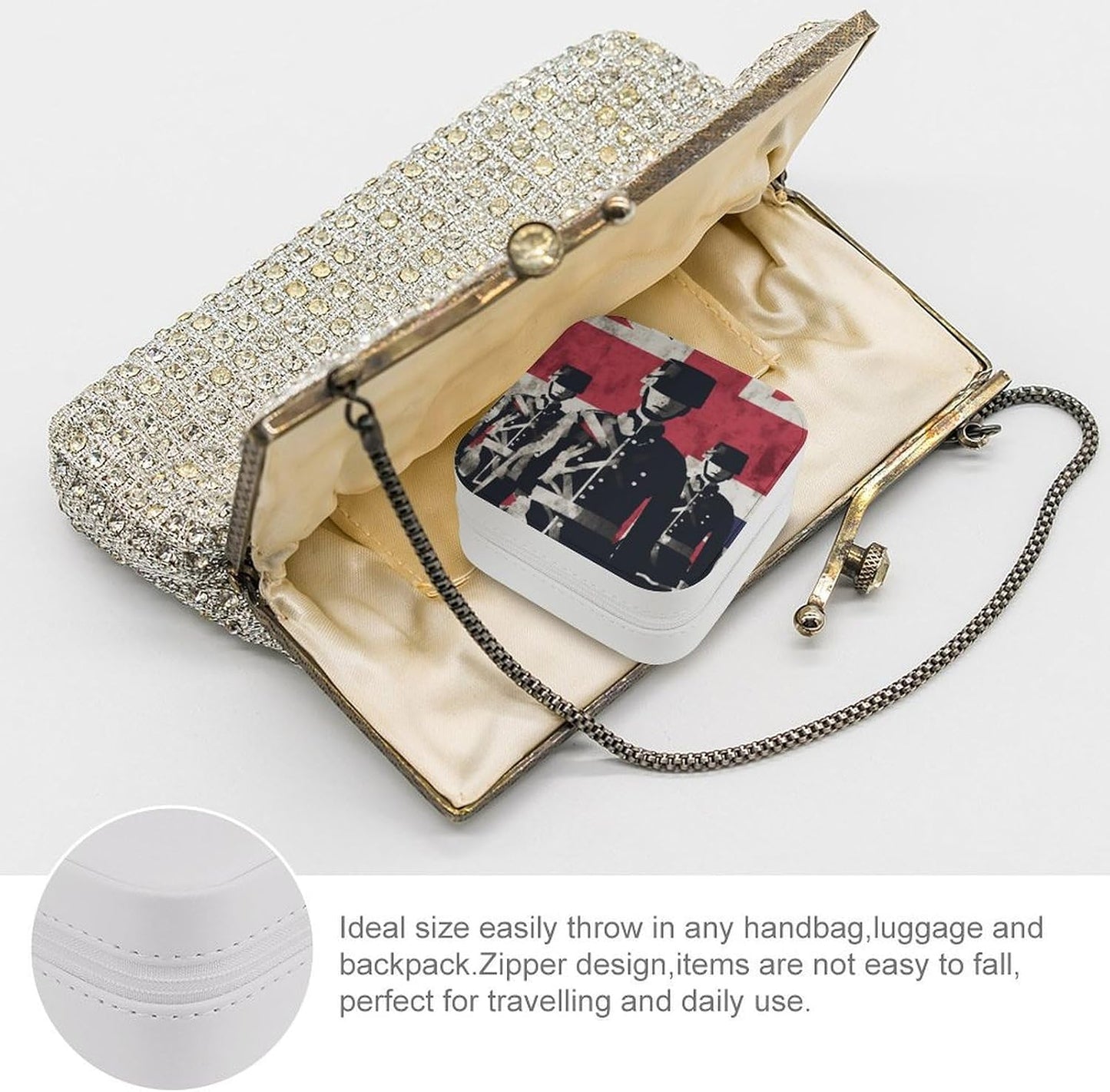 Makeup Mirror, Soldier in Front of Flag Printed Makeup Mirror,Portable Makeup Mirror,Durable Makeup Mirror,Office Makeup Mirror