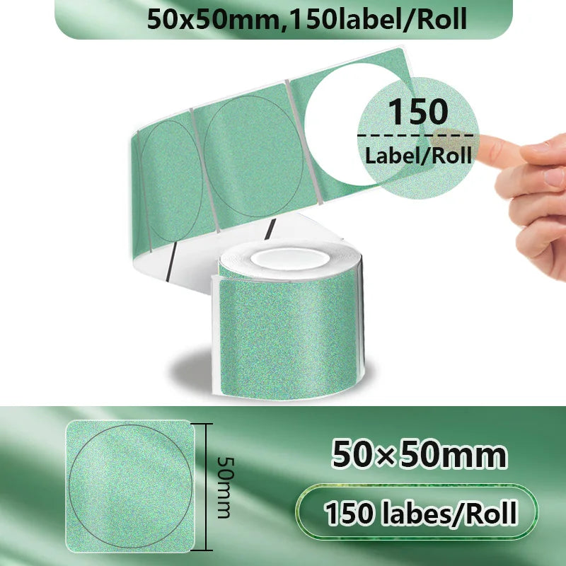 40-50mm Round Square Thermal Label Printer Sticker Self-Adhesive Thermal Paper Compatible M110 M220 M200 E210 P50 Label Printer