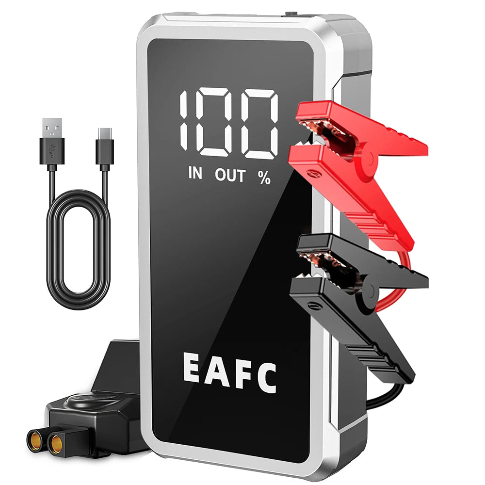 EAFC 4000A / 2000A Car Jump Starter Portable Power Bank Car Battery Booster Auxiliary Starting Device for Diesel Gas Smart Clip
