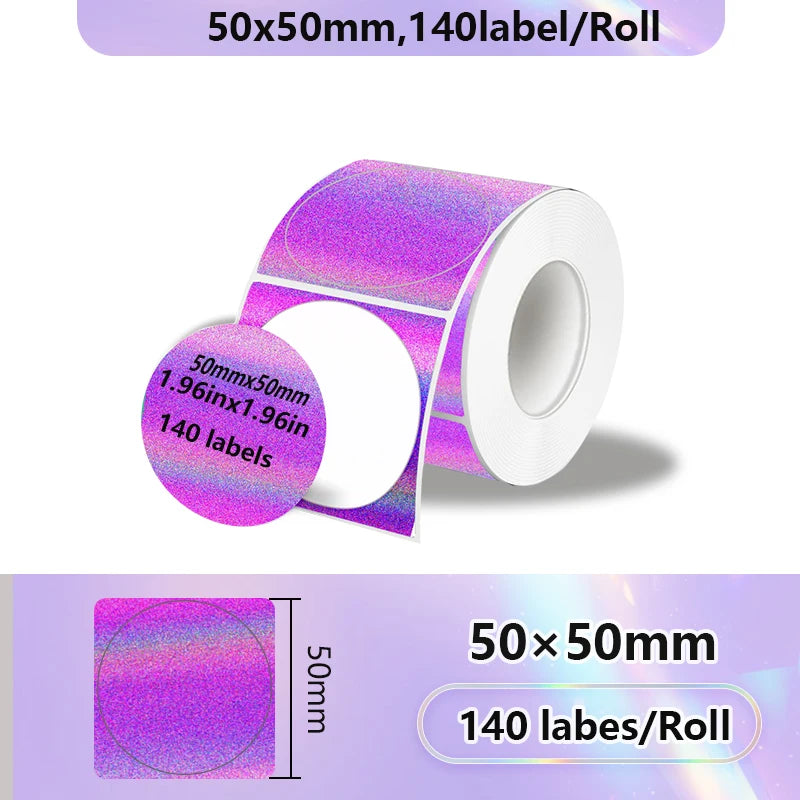 40-50mm Round Square Thermal Label Printer Sticker Self-Adhesive Thermal Paper Compatible M110 M220 M200 E210 P50 Label Printer