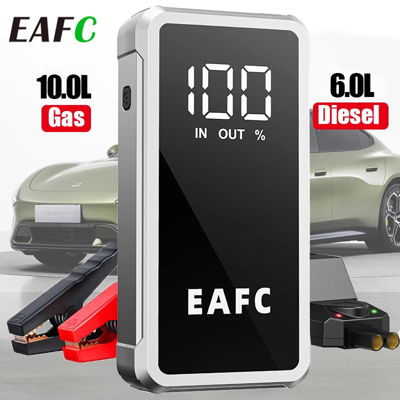 EAFC 4000A / 2000A Car Jump Starter Portable Power Bank Car Battery Booster Auxiliary Starting Device for Diesel Gas Smart Clip