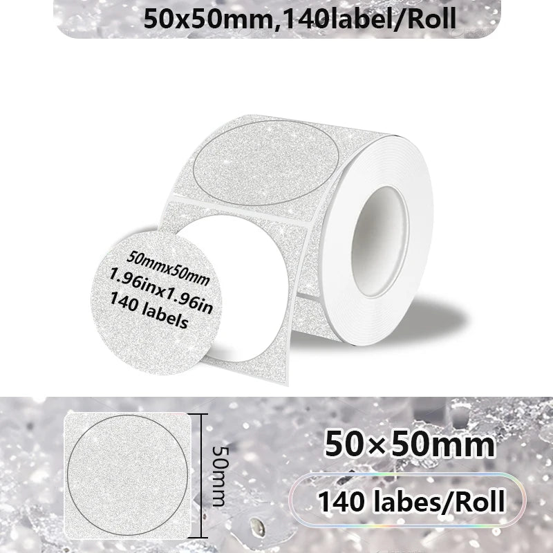 40-50mm Round Square Thermal Label Printer Sticker Self-Adhesive Thermal Paper Compatible M110 M220 M200 E210 P50 Label Printer