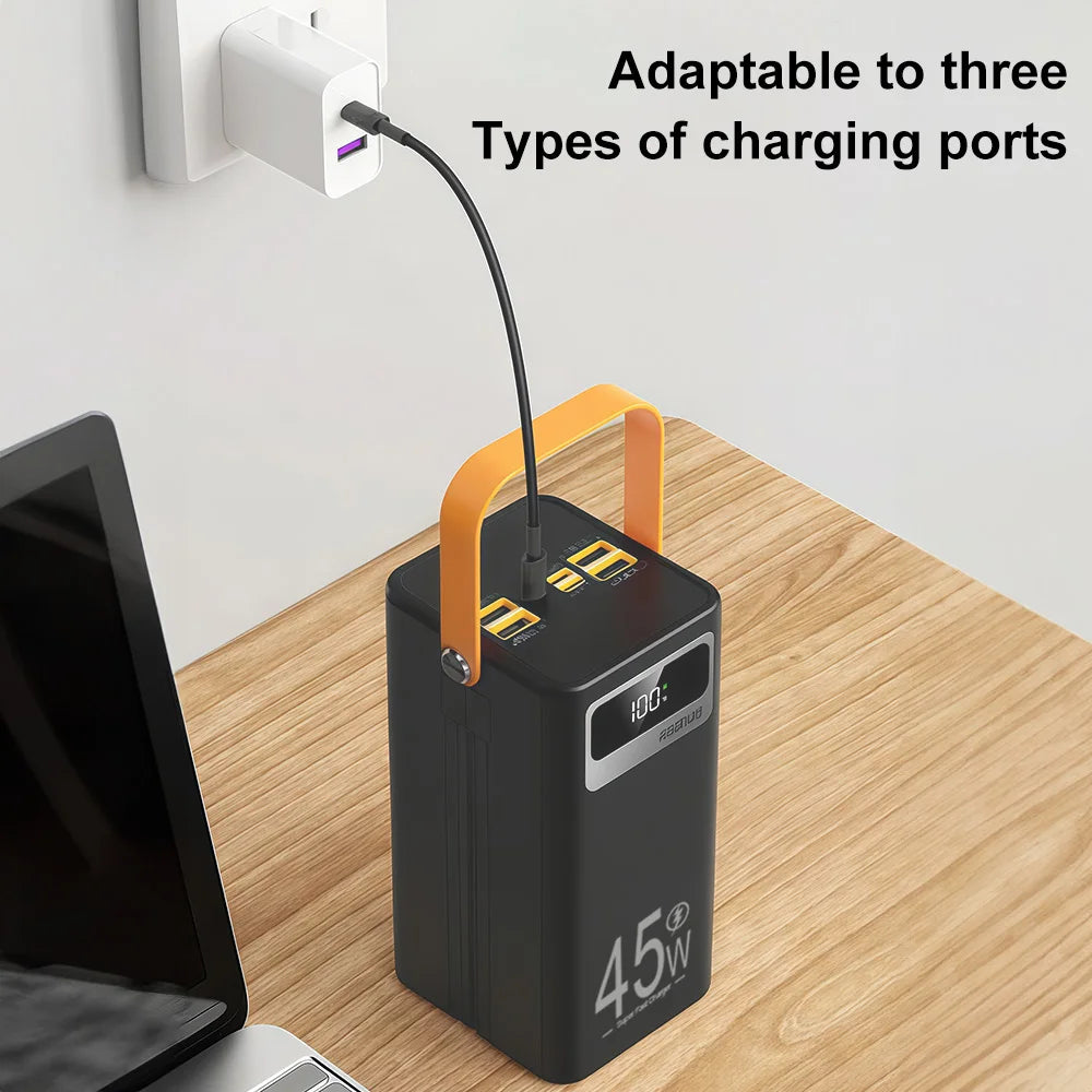 50000mAh 45W Power Bank Portable Power with LED Display Fast Charging for Laptop MacBook Tablet Mobile Phone Travel