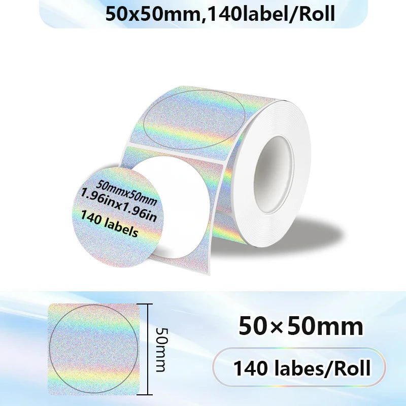 40-50mm Round Square Thermal Label Printer Sticker Self-Adhesive Thermal Paper Compatible M110 M220 M200 E210 P50 Label Printer