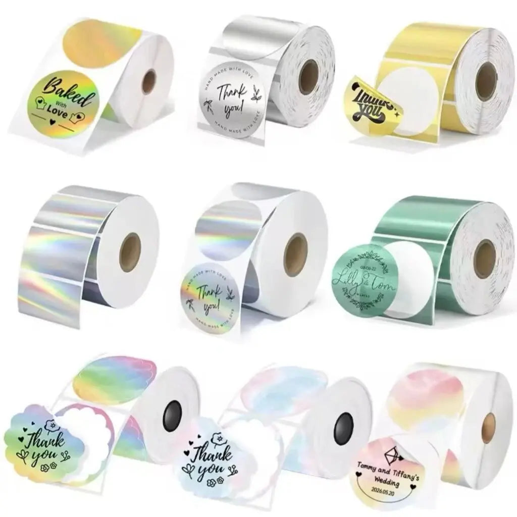 40-50mm Round Square Thermal Label Printer Sticker Self-Adhesive Thermal Paper Compatible M110 M220 M200 E210 P50 Label Printer