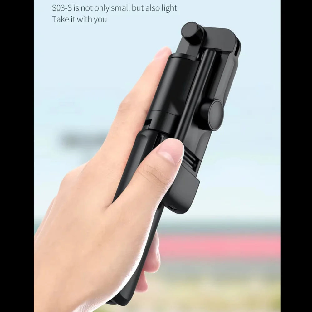 Bluetooth Selfie Stick with Lighting, Tripod and Control-Model S03, Extensible up to 71,1 cm