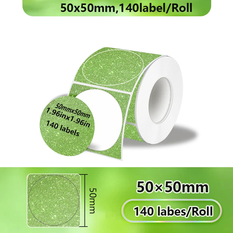 40-50mm Round Square Thermal Label Printer Sticker Self-Adhesive Thermal Paper Compatible M110 M220 M200 E210 P50 Label Printer