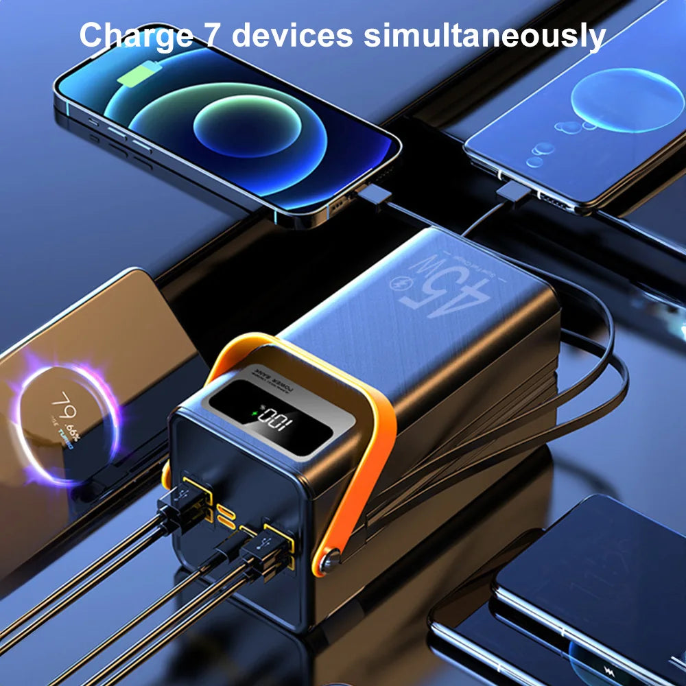 50000mAh 45W Power Bank Portable Power with LED Display Fast Charging for Laptop MacBook Tablet Mobile Phone Travel