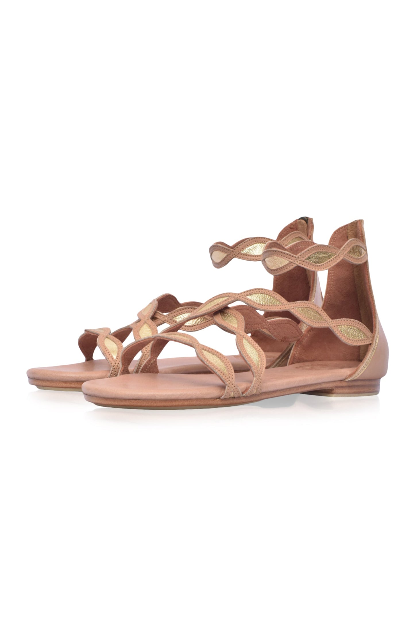 Blossom Scalloped Leather Sandals