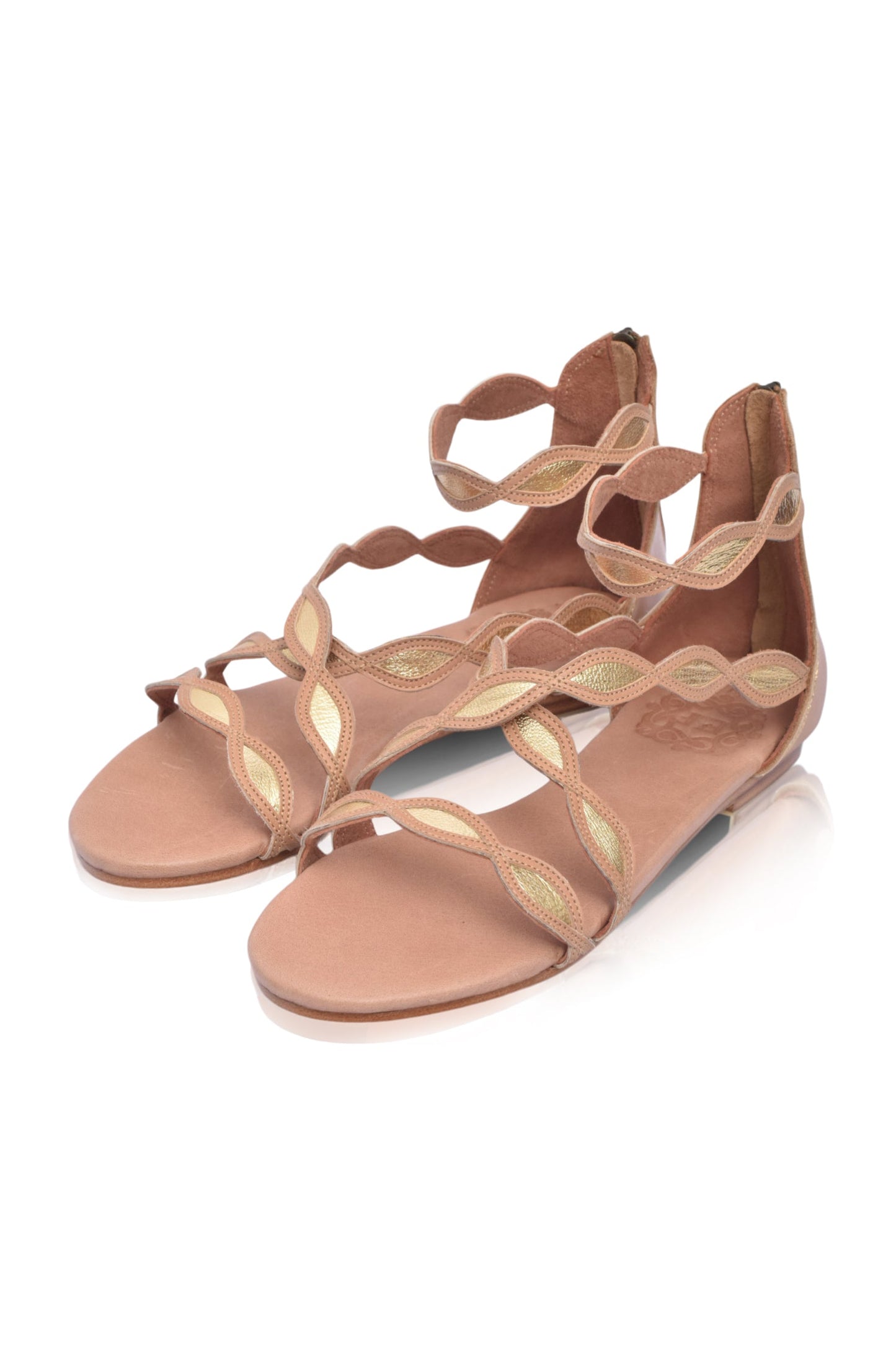 Blossom Scalloped Leather Sandals