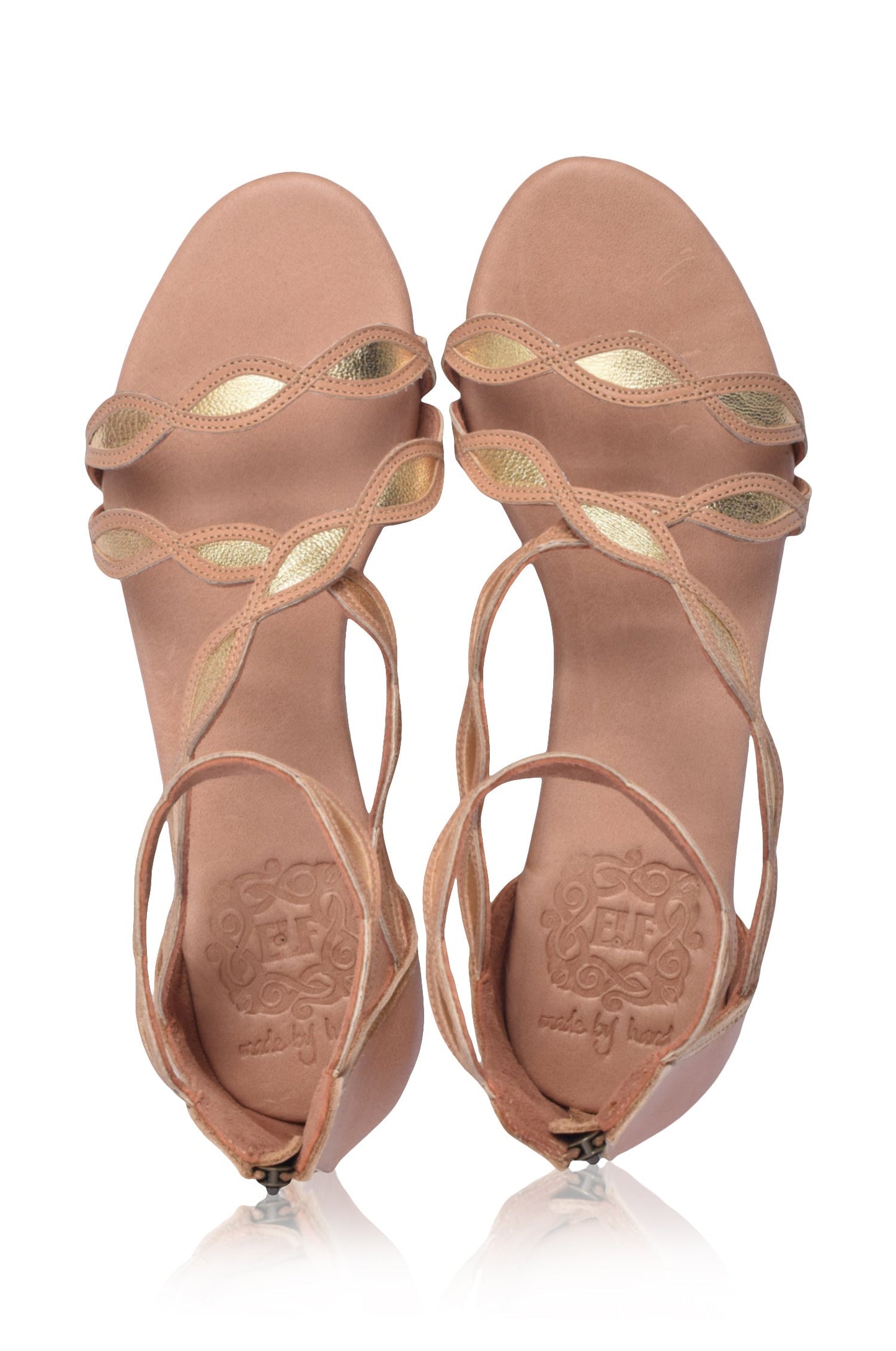 Blossom Scalloped Leather Sandals