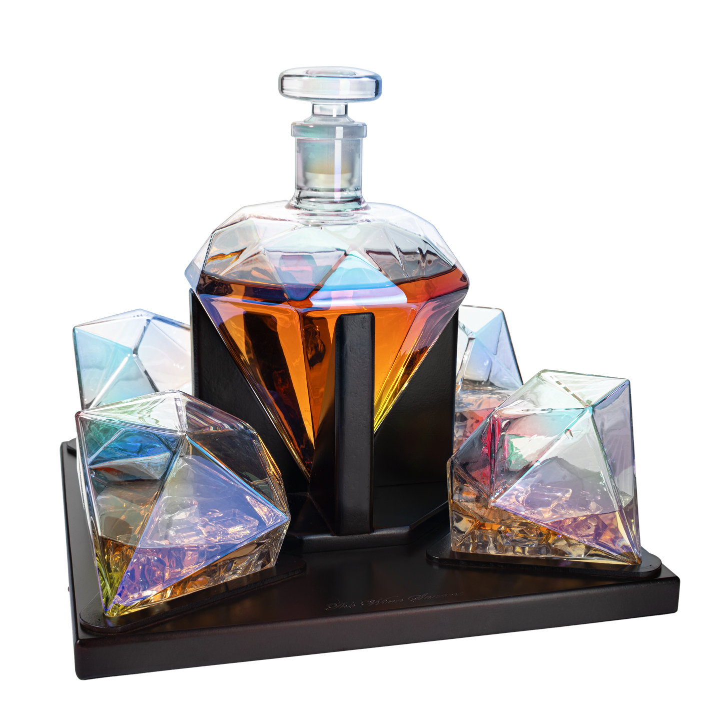 Diamond Whiskey And Wine Decanter Great Gift 750ML With 4 Diamond Glasses And Beauti
