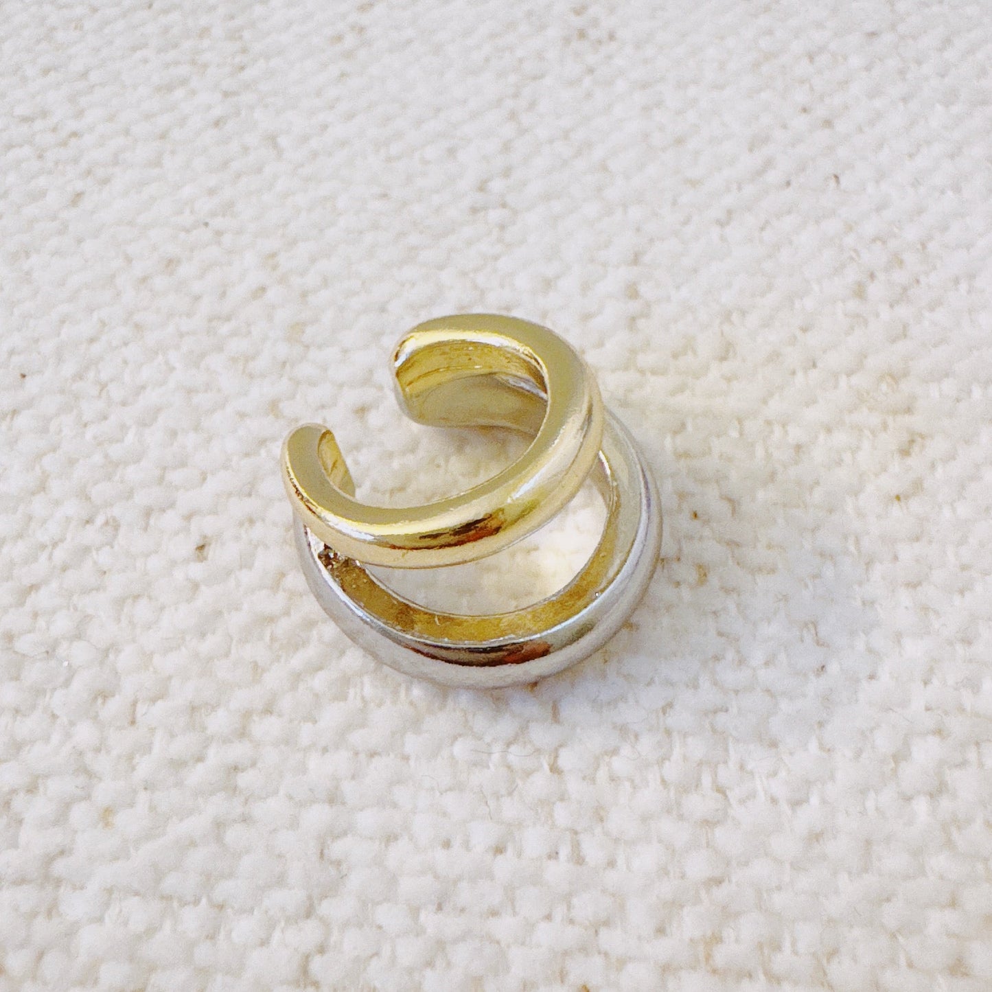 Dual Tone Ear Cuff – Sleek Gold and Silver No-Piercing Earring-0