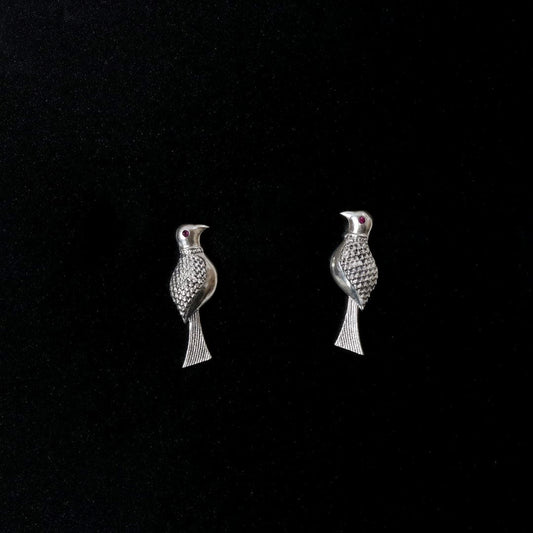 Carved Bird Earrings