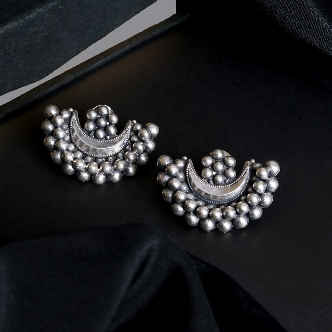 Silver Chandra Phool Earrings