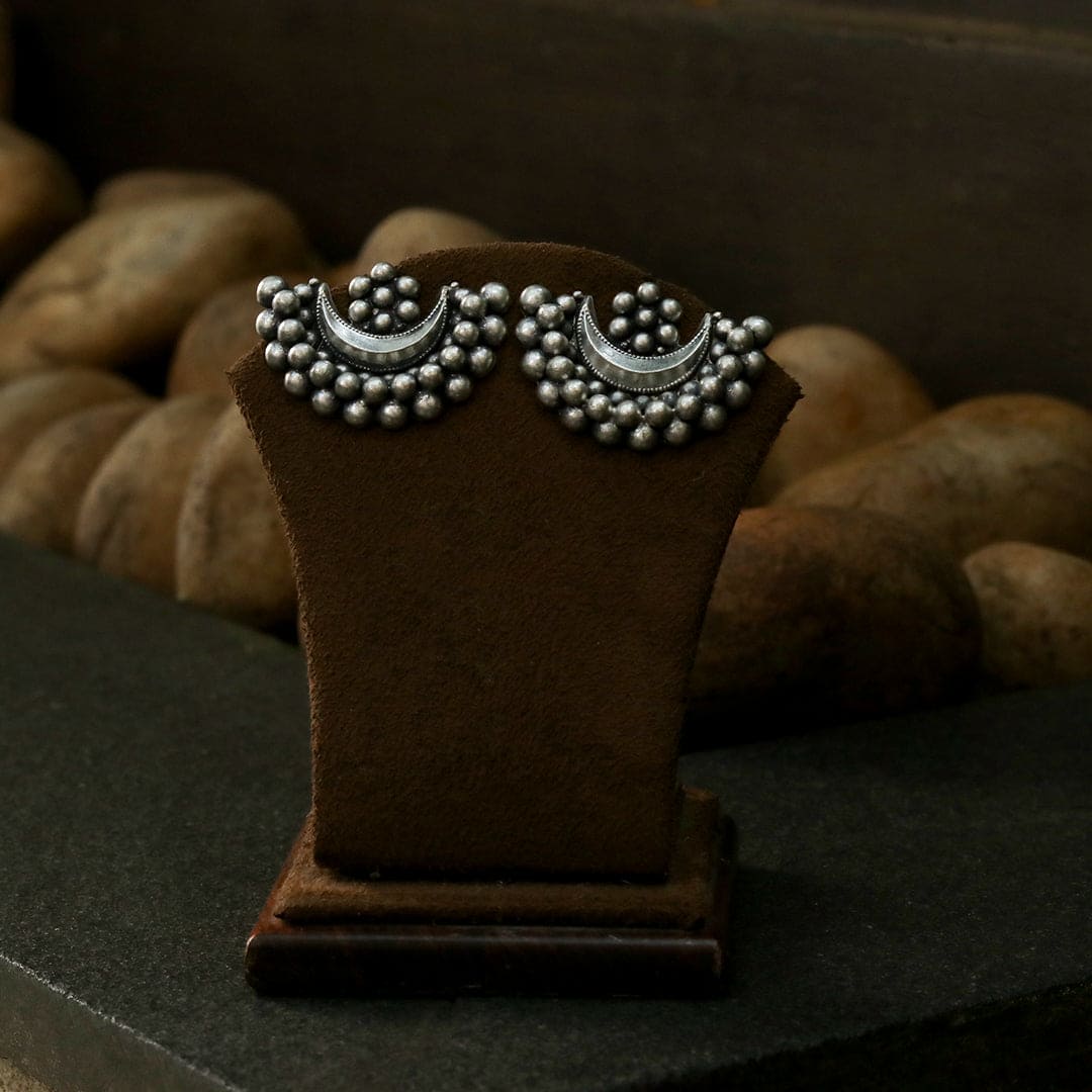Silver Chandra Phool Earrings