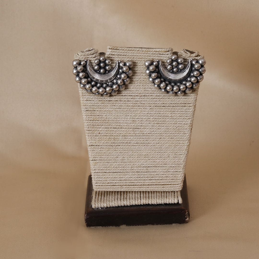 Silver Chandra Phool Earrings