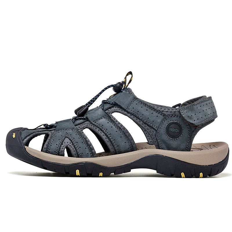 New Men Shoes Genuine Leather Men Sandals Summer Men Causal Shoes Beach Sandals Man Fashion Outdoor Casual Sneakers Size 38-47