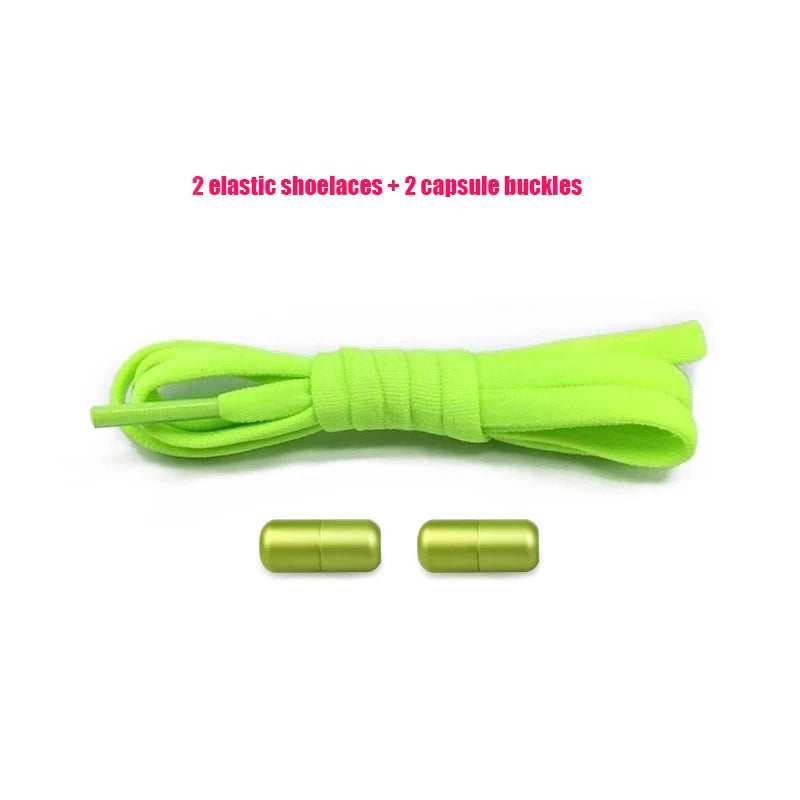 Elastic No Tie Shoelaces Semicircle Shoe Laces For Kids and Adult Sneakers Shoelace Quick Lazy Metal Lock Strings Rope Round