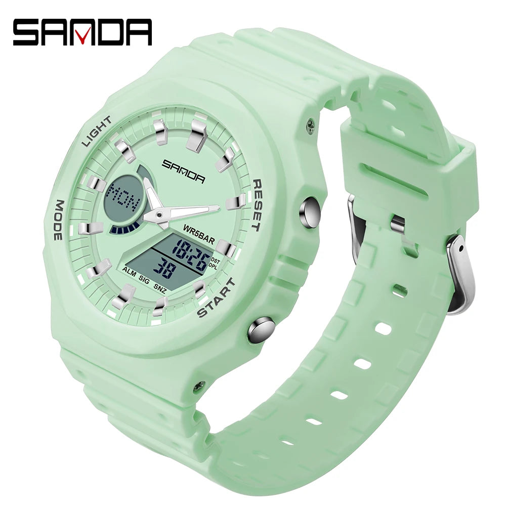SANDA 2022 New Fashion Casual Quartz Women's Watches Luxury Digital Women Watch 5ATM Waterproof Female Clock Relogio Feminino