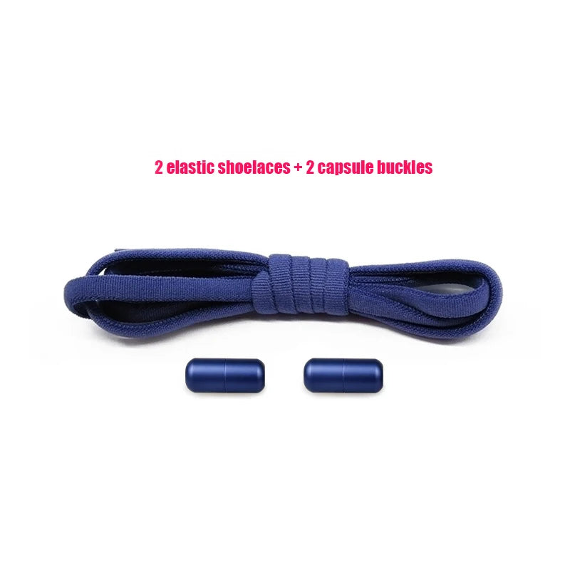 Elastic No Tie Shoelaces Semicircle Shoe Laces For Kids and Adult Sneakers Shoelace Quick Lazy Metal Lock Strings Rope Round
