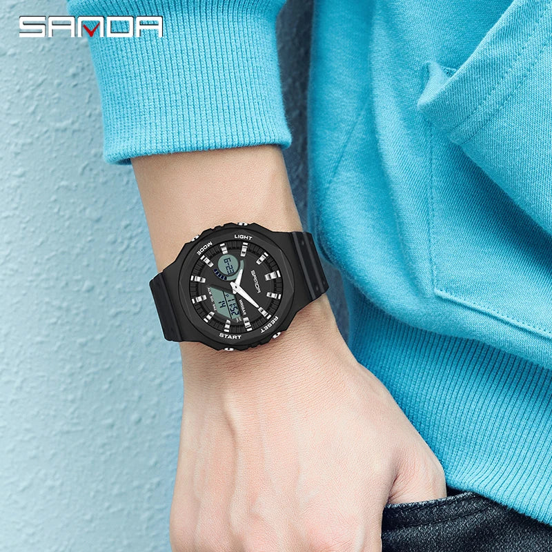 SANDA 2022 New Fashion Casual Quartz Women's Watches Luxury Digital Women Watch 5ATM Waterproof Female Clock Relogio Feminino