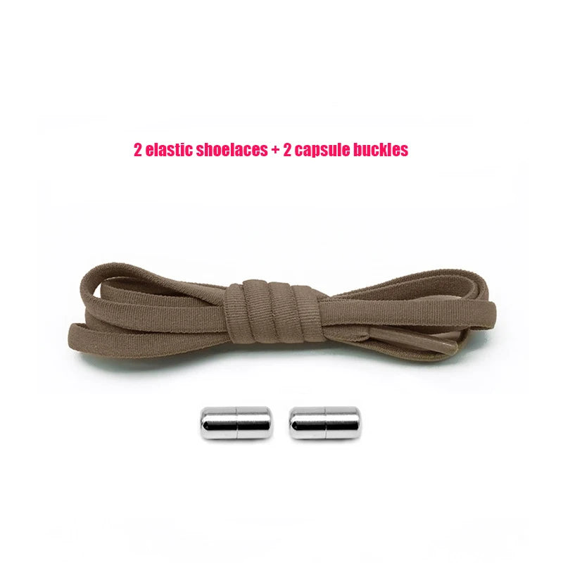 Elastic No Tie Shoelaces Semicircle Shoe Laces For Kids and Adult Sneakers Shoelace Quick Lazy Metal Lock Strings Rope Round