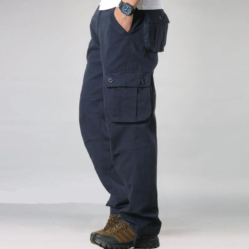 Men's Cargo Pants Mens Casual Multi Pockets Sports Large size 44 Tactical Pants Men Outwear Straight Loose Fashion Long Trousers