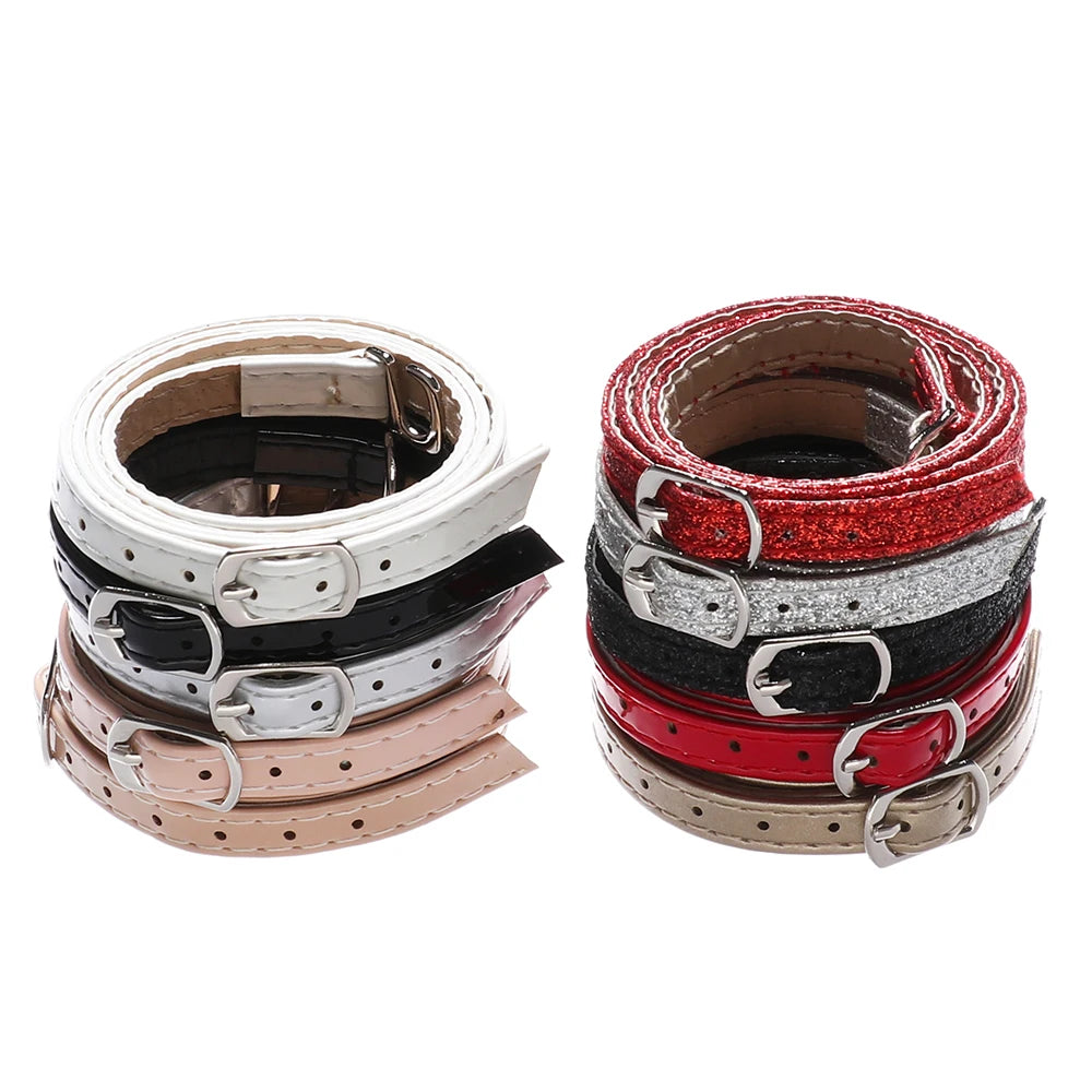 1Pair Adjustable Anti-skid Straps Shoelace For Women PU Leather High Heels Holding Metal Buckles Shoe Tie  Lace Accessories New