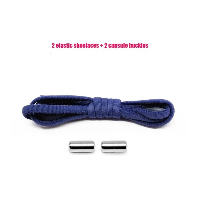 Elastic No Tie Shoelaces Semicircle Shoe Laces For Kids and Adult Sneakers Shoelace Quick Lazy Metal Lock Strings Rope Round