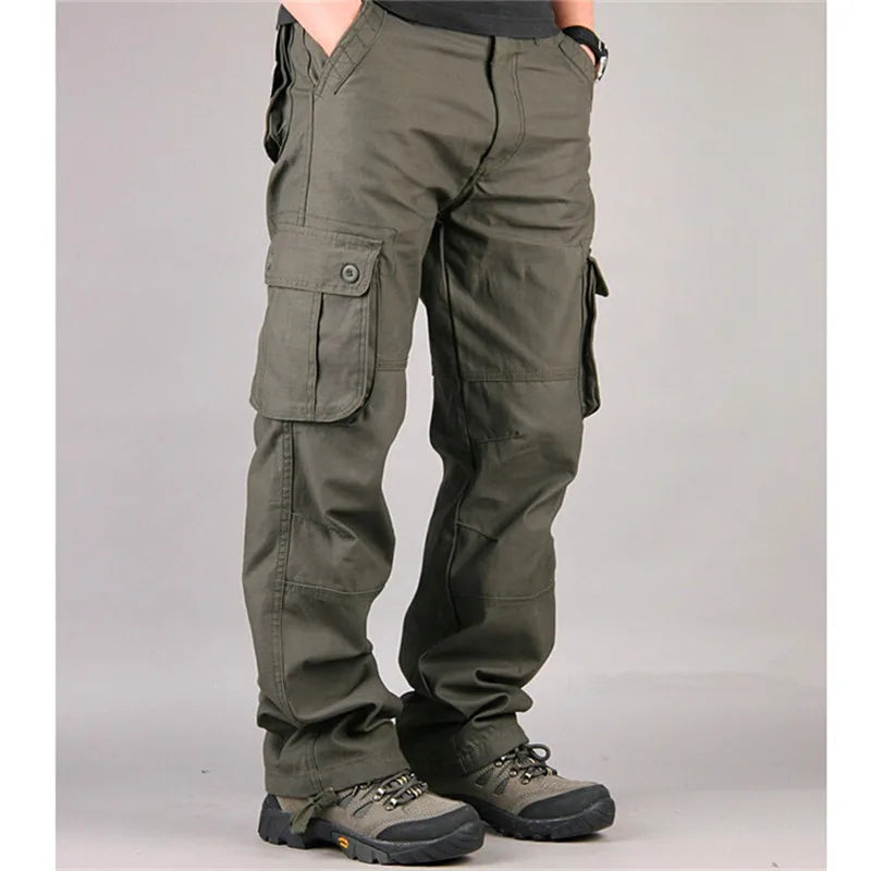 Men's Cargo Pants Mens Casual Multi Pockets Sports Large size 44 Tactical Pants Men Outwear Straight Loose Fashion Long Trousers