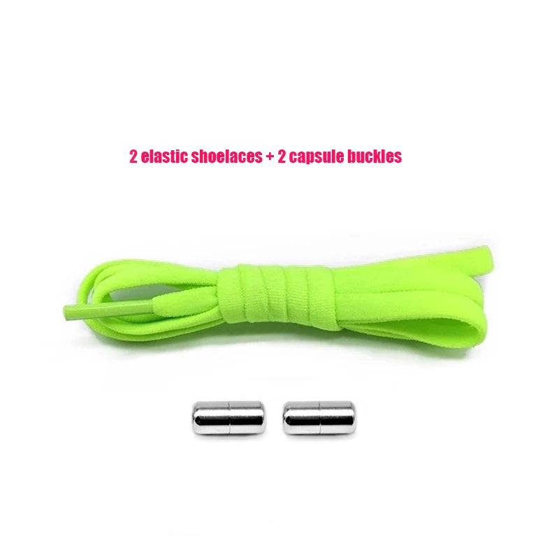 Elastic No Tie Shoelaces Semicircle Shoe Laces For Kids and Adult Sneakers Shoelace Quick Lazy Metal Lock Strings Rope Round