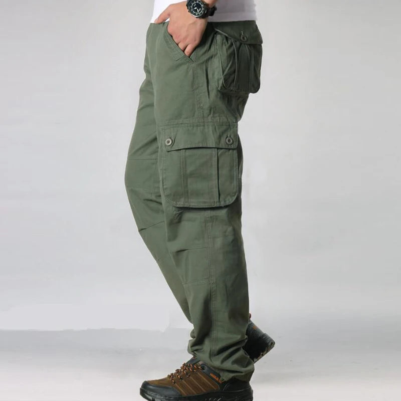 Men's Cargo Pants Mens Casual Multi Pockets Sports Large size 44 Tactical Pants Men Outwear Straight Loose Fashion Long Trousers