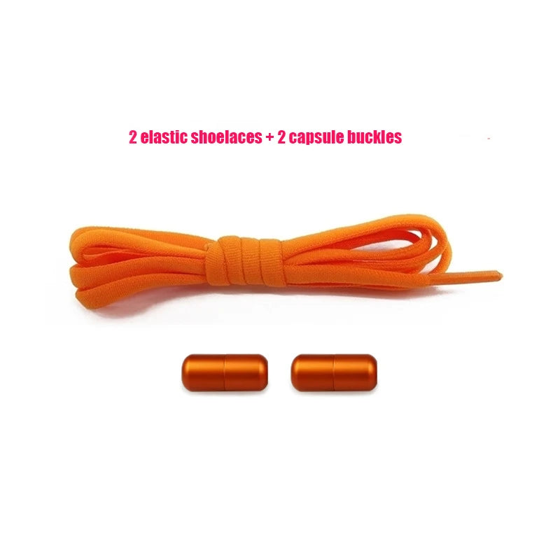 Elastic No Tie Shoelaces Semicircle Shoe Laces For Kids and Adult Sneakers Shoelace Quick Lazy Metal Lock Strings Rope Round
