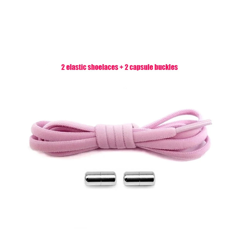 Elastic No Tie Shoelaces Semicircle Shoe Laces For Kids and Adult Sneakers Shoelace Quick Lazy Metal Lock Strings Rope Round