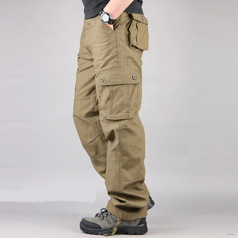 Men's Cargo Pants Mens Casual Multi Pockets Sports Large size 44 Tactical Pants Men Outwear Straight Loose Fashion Long Trousers