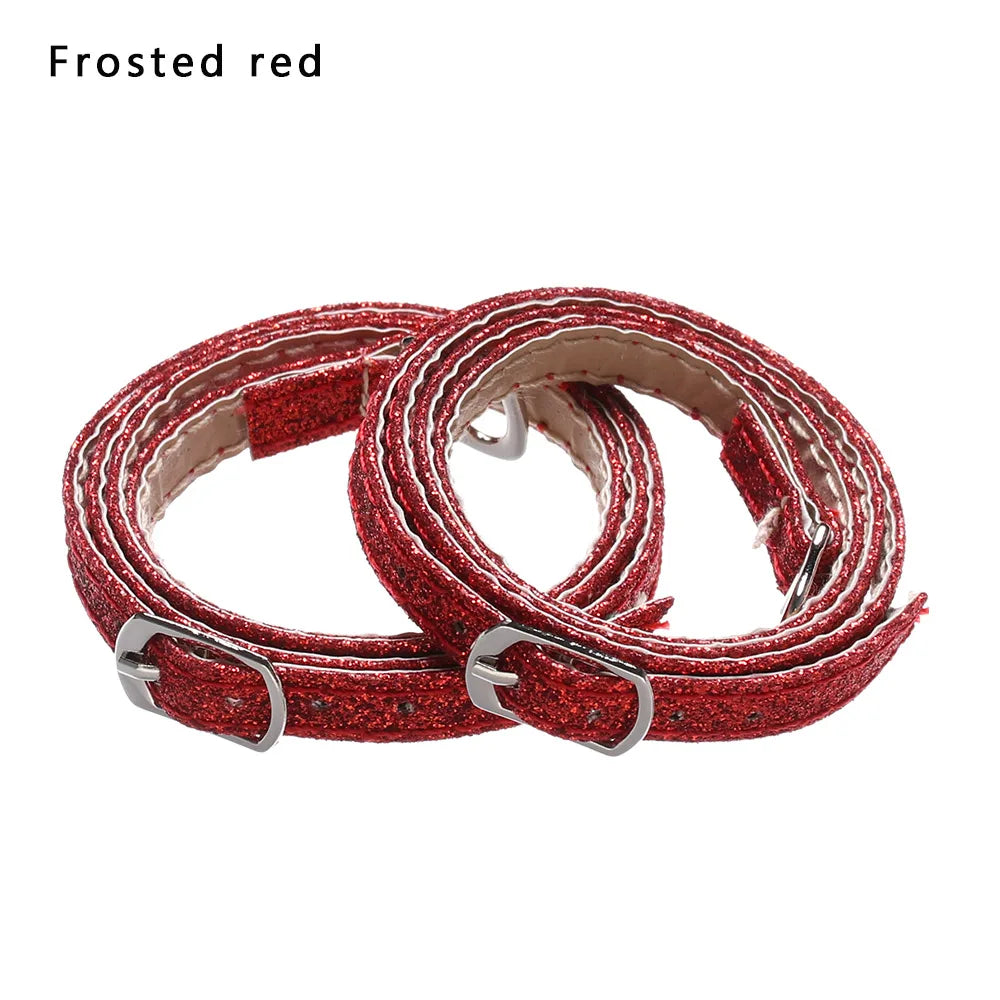 1Pair Adjustable Anti-skid Straps Shoelace For Women PU Leather High Heels Holding Metal Buckles Shoe Tie  Lace Accessories New