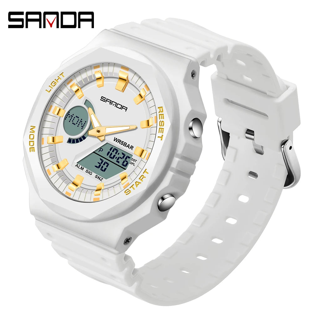 SANDA 2022 New Fashion Casual Quartz Women's Watches Luxury Digital Women Watch 5ATM Waterproof Female Clock Relogio Feminino