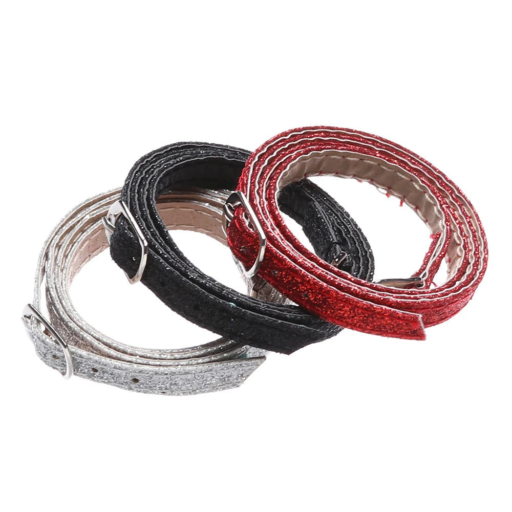 1Pair Adjustable Anti-skid Straps Shoelace For Women PU Leather High Heels Holding Metal Buckles Shoe Tie  Lace Accessories New