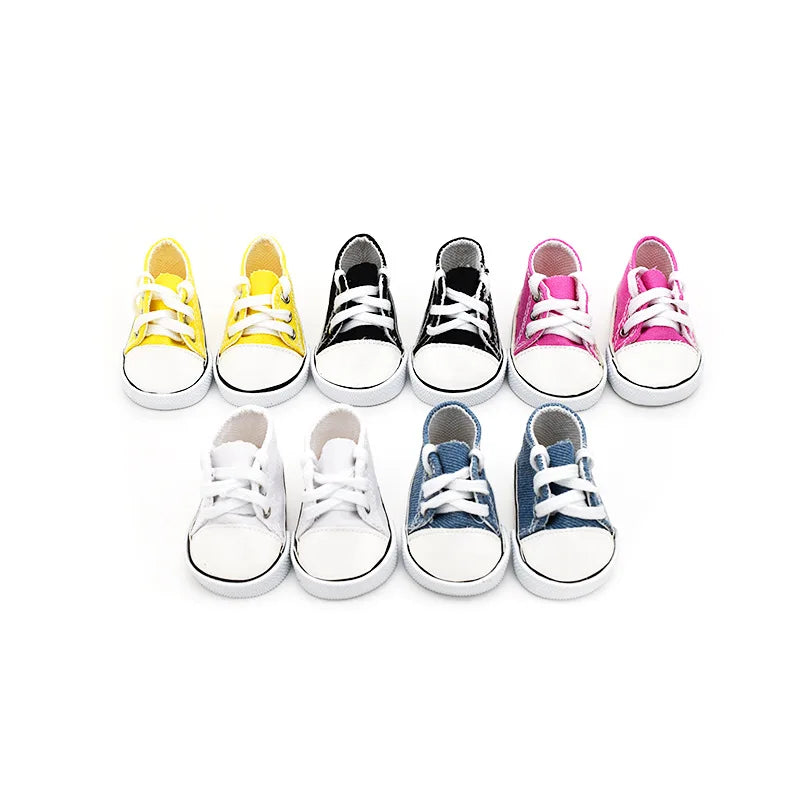 7cm Sneakers Fits 18Inch American Girl Doll, 17inch 43cm Baby Doll Shoes, 45cm Our Generation Girl Doll Accessories