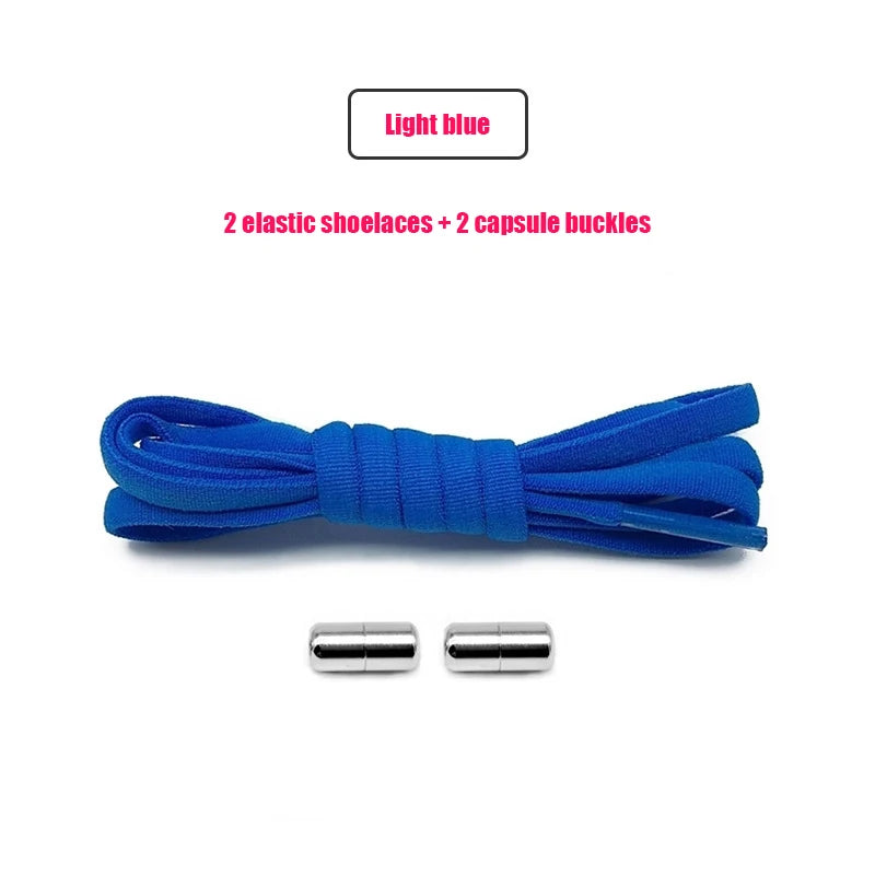 Elastic No Tie Shoelaces Semicircle Shoe Laces For Kids and Adult Sneakers Shoelace Quick Lazy Metal Lock Strings Rope Round