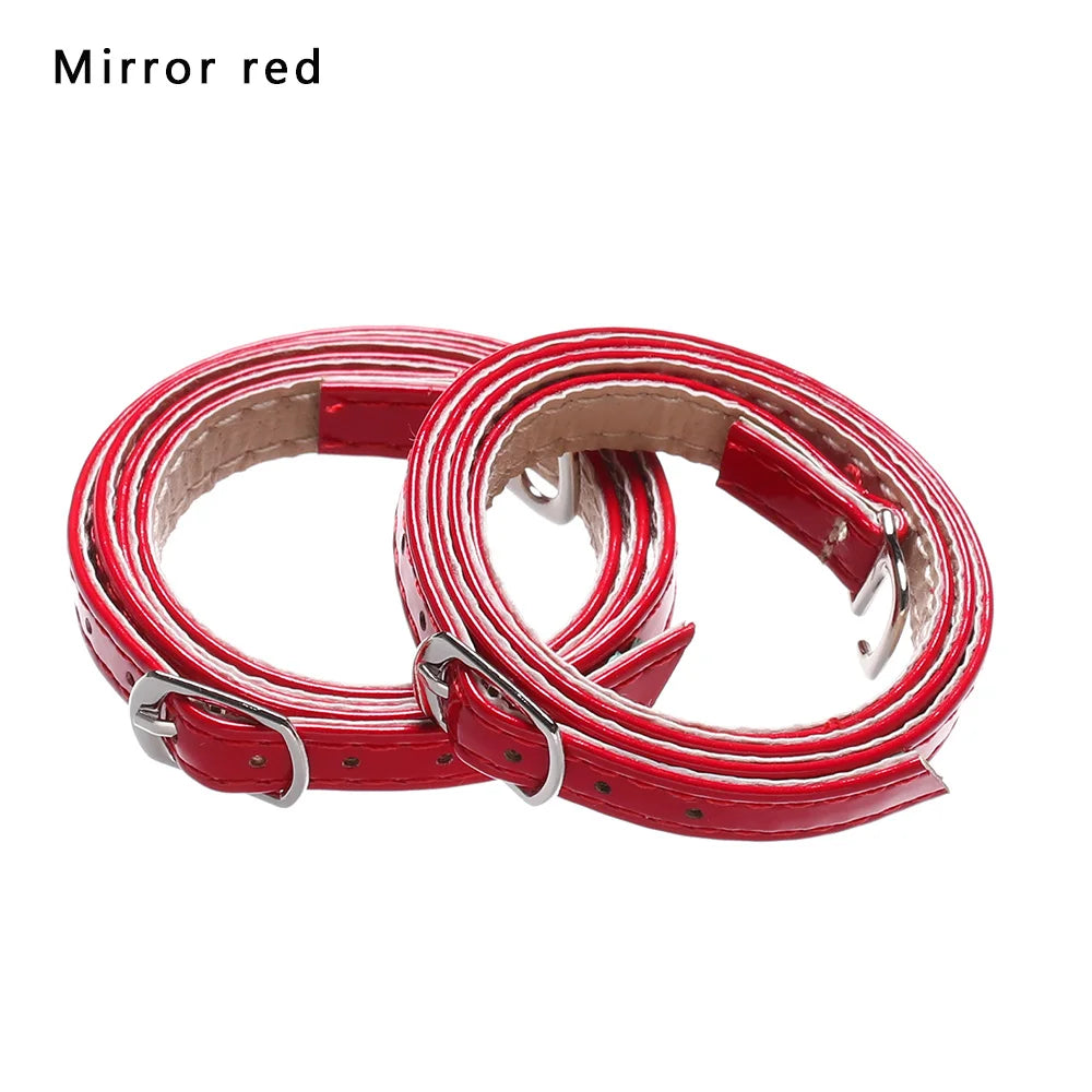 1Pair Adjustable Anti-skid Straps Shoelace For Women PU Leather High Heels Holding Metal Buckles Shoe Tie  Lace Accessories New