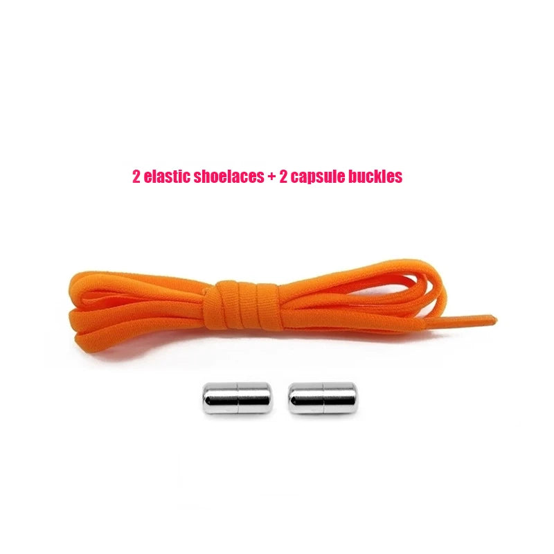 Elastic No Tie Shoelaces Semicircle Shoe Laces For Kids and Adult Sneakers Shoelace Quick Lazy Metal Lock Strings Rope Round